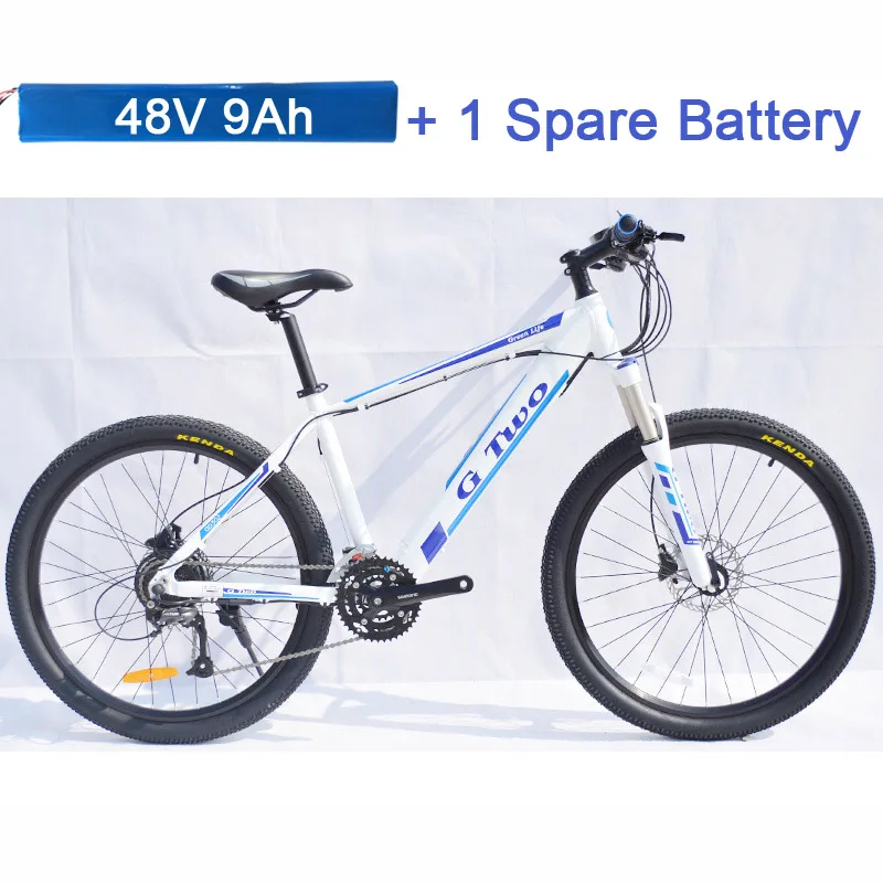 TypeA White Plus G8 26 дюймов скрытый аккумулятор электрический велосипед, 48 В 350 Вт, рама из алюминиевого сплава, дисковый тормоз, 21 скорость E горный велосипед - Цвет: TypeA White Plus