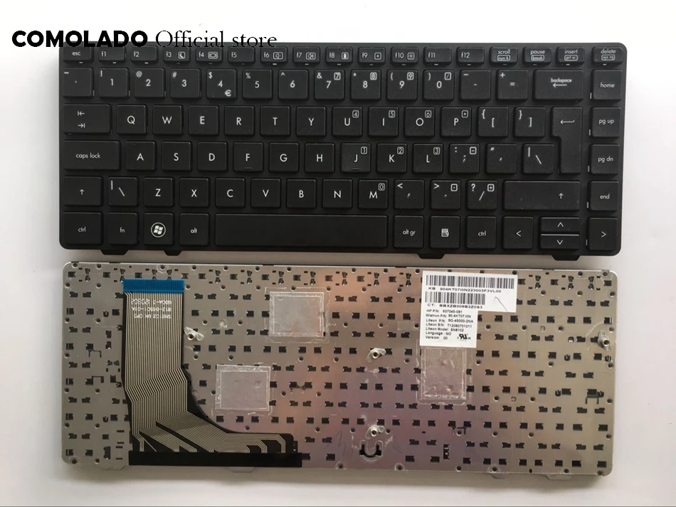 Клавиатура на английском языке для HP Probook 6360B 6360 черный с рамкой ноутбука