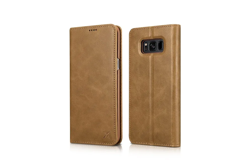 XOOMZ брендовый чехол-кошелек из натуральной кожи для Samsung Galaxy S8 Plus с магнитной