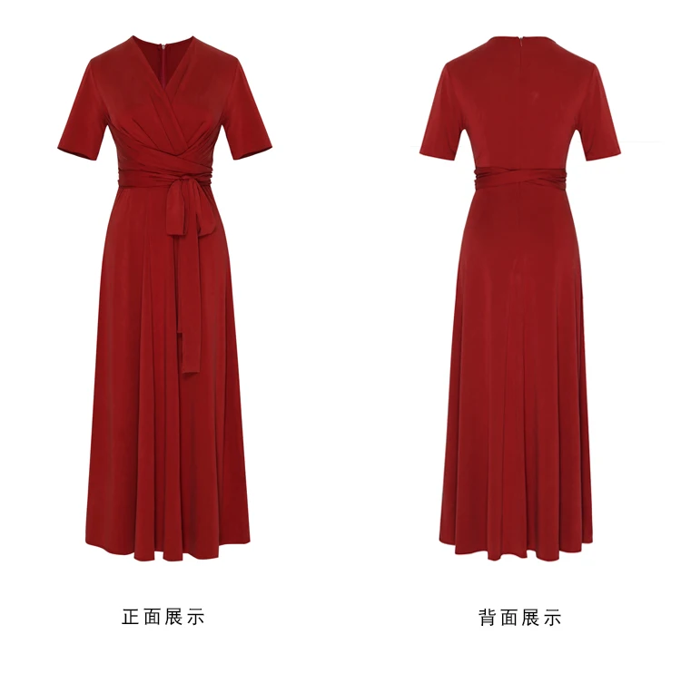 SMTHMA Летняя мода Vestidos женское сексуальное повседневное длинное платье с коротким рукавом и v-образным вырезом однотонное Макси платье
