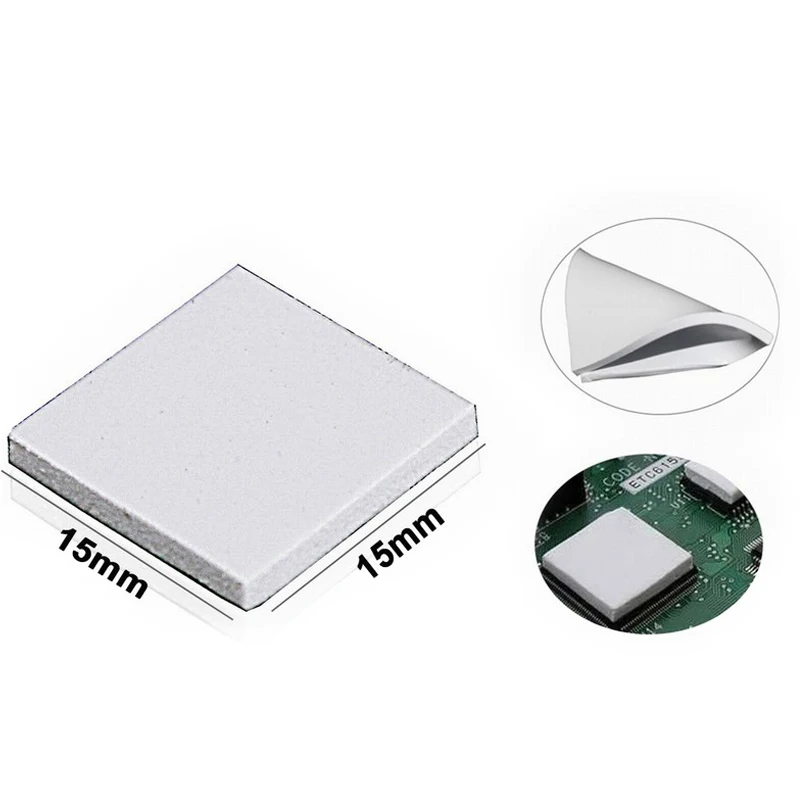Силиконовая термопаста 15x15x1 мм для Xbox ПК VGA GPU SMD DIP|chip heatsink|silicone conductionthermal paste |