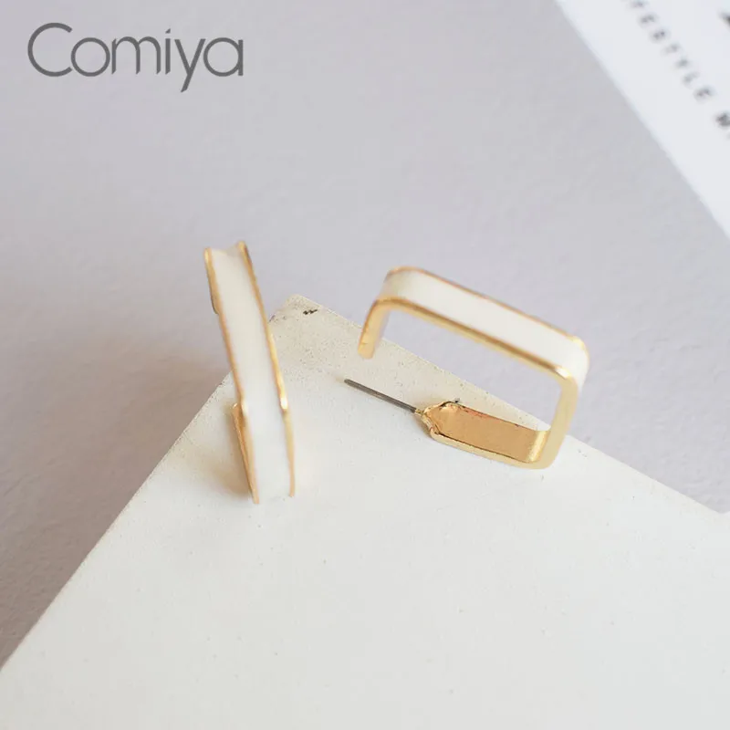 Comiya модное украшение серьги гвоздики Квадратный Круг аксессуары эмаль Femme для