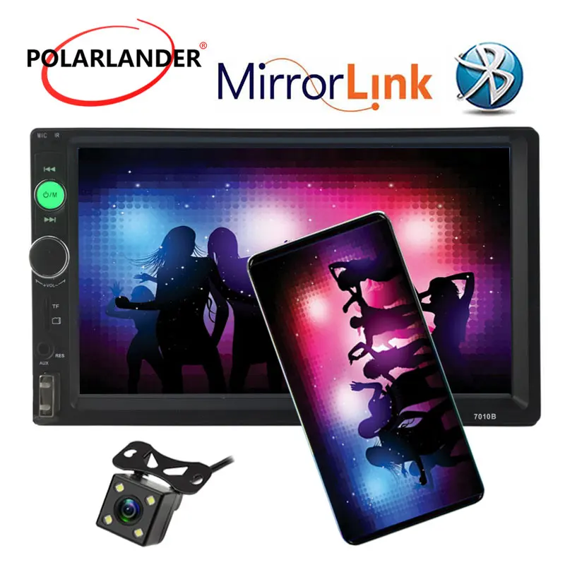 Зеркало Link 2 DIN 7 дюймов Bluetooth автомобильное радио в тире сенсорный экран аудио
