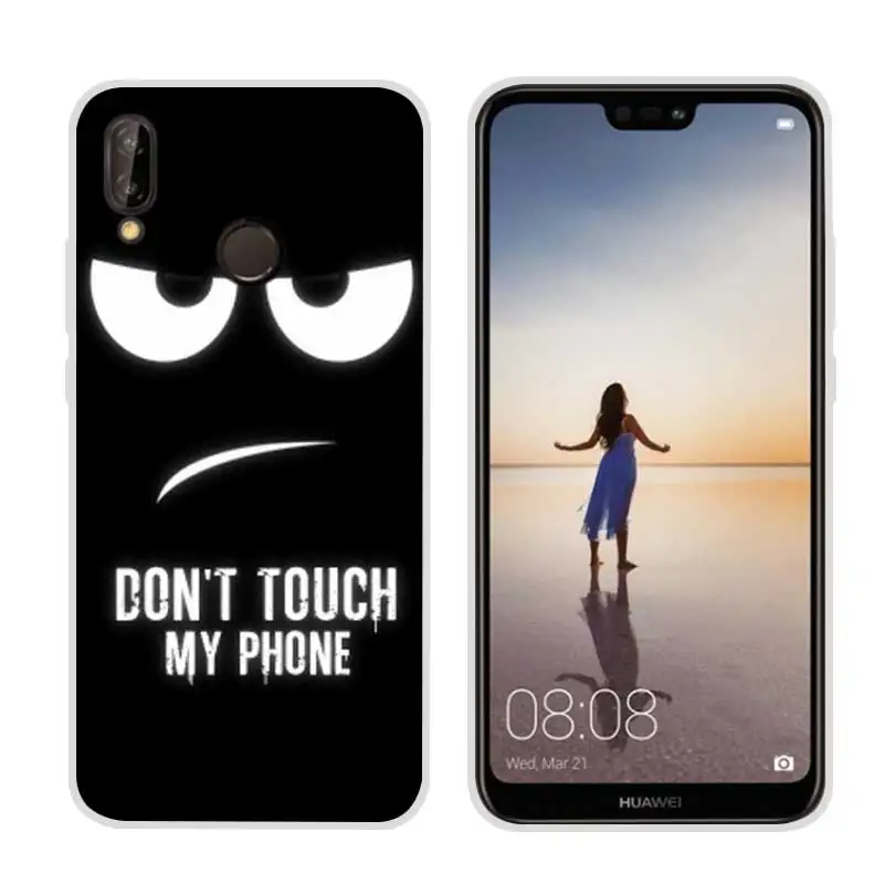 Крутой чехол с рисунком для Huawei P20 Lite ультратонкий мягкий прозрачный силиконовый