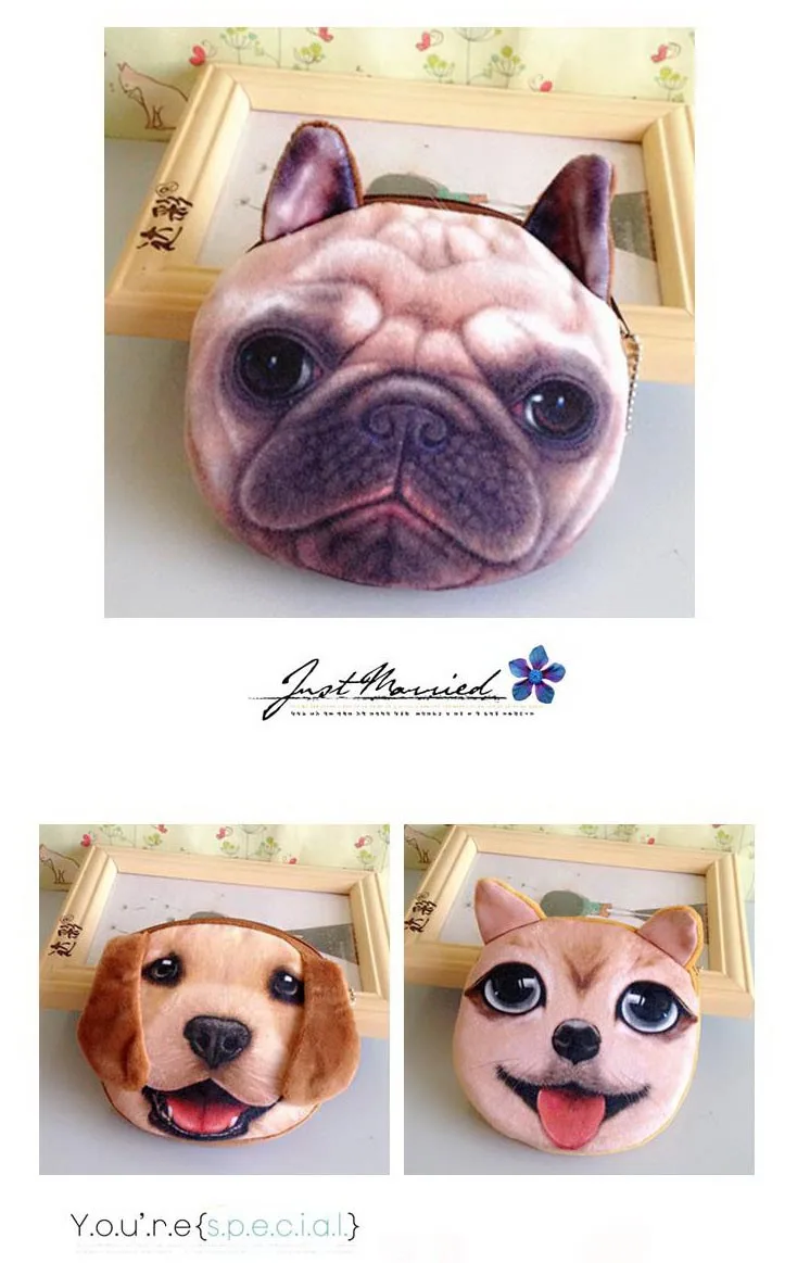 30 шт./лот мини кошелек с лицом милого кота и собаки/сумка для хранения в виде