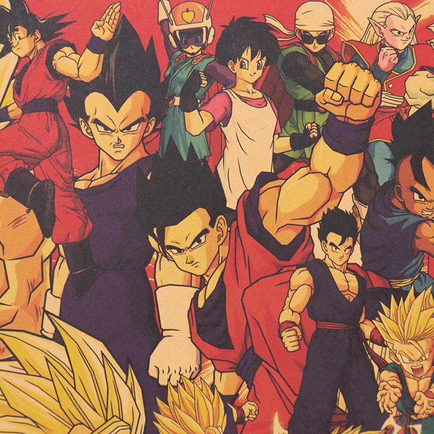 TIE LER Dragon Ball крафт-бумага Плакат Бар Кафе спальня декоративная живопись ретро картина на старой бумаге Наклейка на стену 70X22 см