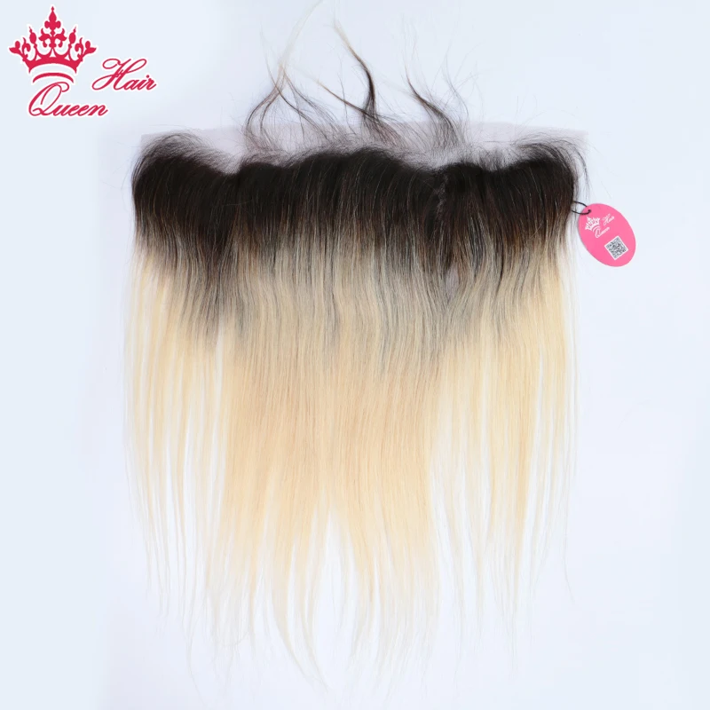 Товары Queen Hair бразильские прямые волосы omber #1B/613 тон 13x4 кружевная Фронтальная