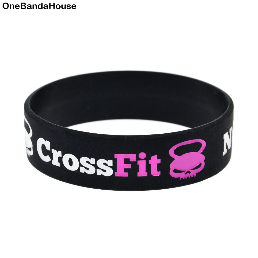 

OBH 25PCS CrossFit No Pain No Gain Silicone Rubber Wristband 3/4 Inch Wide