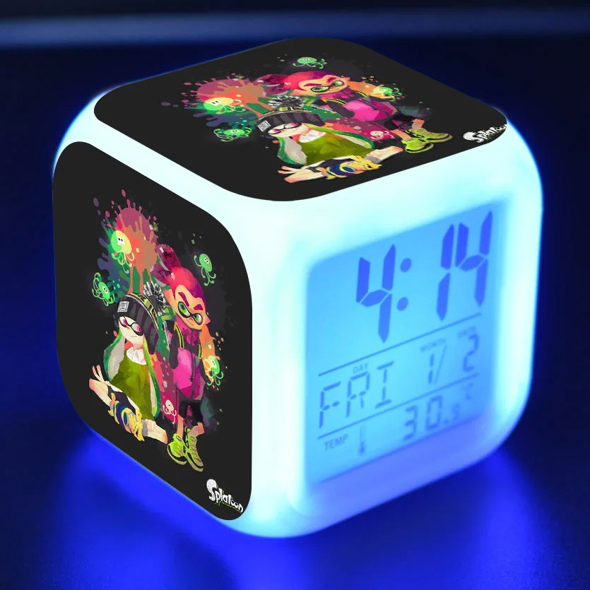 13 Splatoon мультяшный будильник детские игрушки Led reloj будильник, цифровой Электронные часы с будильником Пробуждение свет стол reveil wekker - Цвет: 13