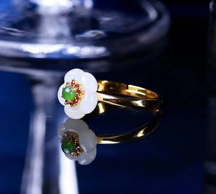 

boutique jewelry Natural xinjiang hetian 925 silver jewelry wholesale ring
