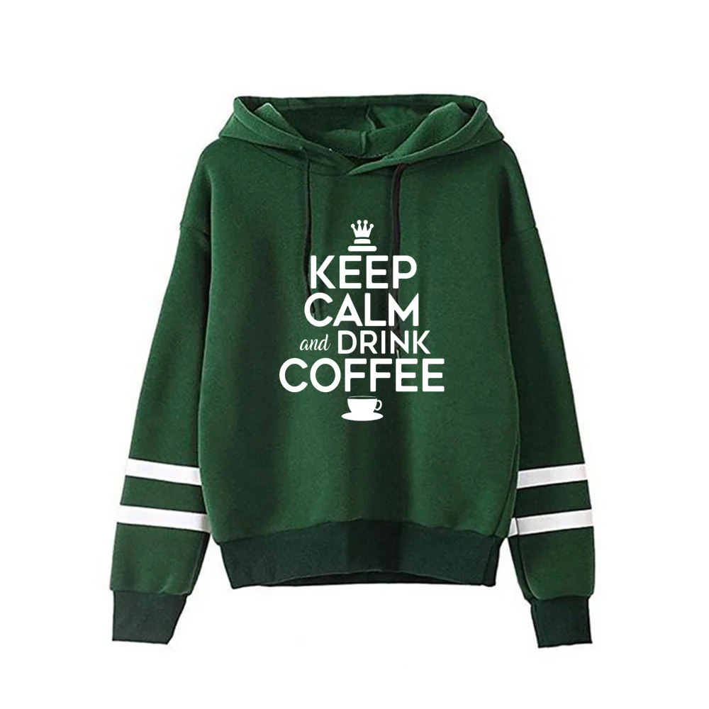 Gresanhevic New Keep Calm And Drink Coffee Womens Fashion Sweatshirt Long Sleeve Sweater Hoodie | Женская одежда