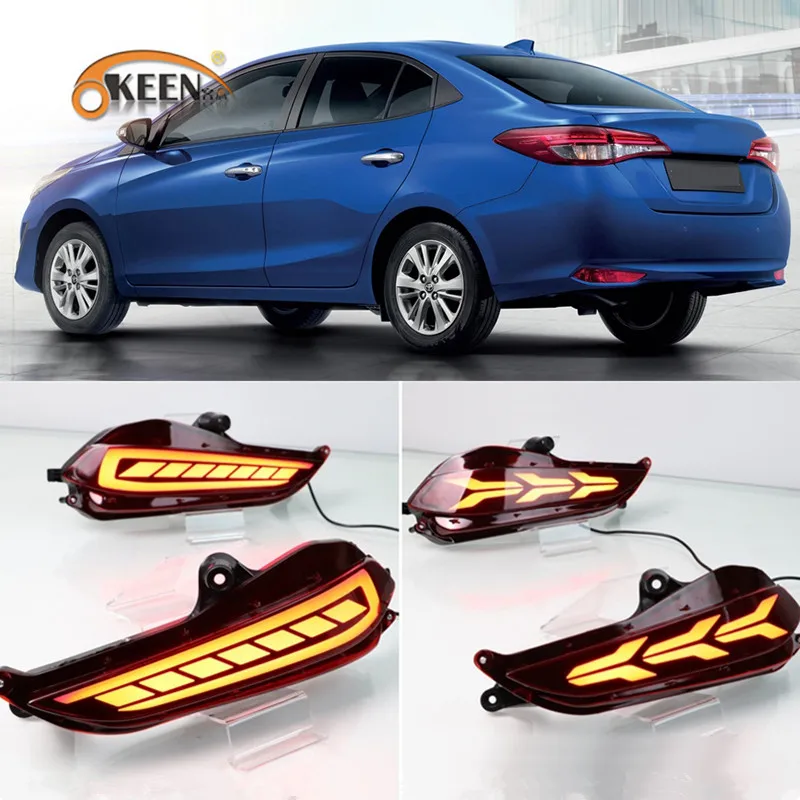 OKEEN 2 шт. Автомобильный светодиодный задний бампер отражатель света для Toyota Yaris 2017