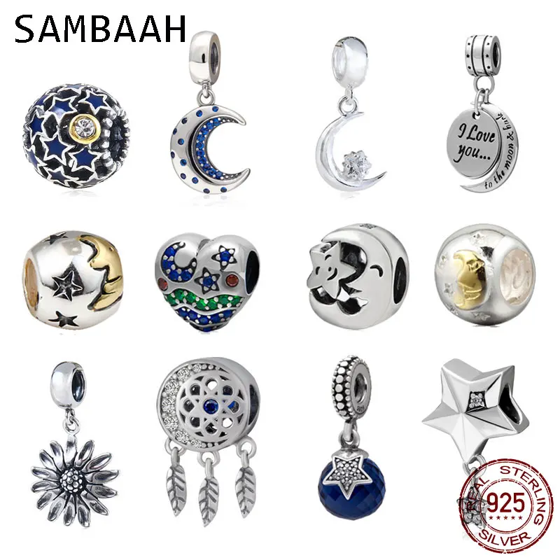 Sambaah Moon и подвески в виде звезд из стерлингового серебра 925 пробы с лунным солнцем