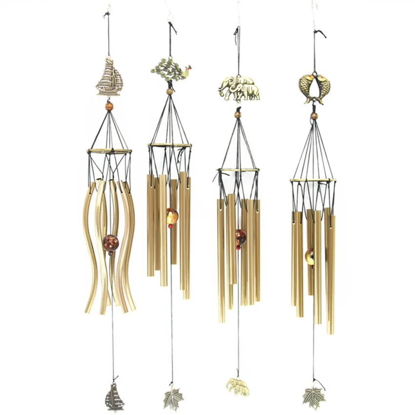 

Antirust Metal Alloy 6 Tubes Handmade Solid Wood Wind Chimes Outdoor Yard Garden Hangings Home Decor Holiday Gifts Chapel Bells