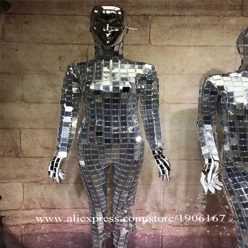 Подиум шоу для мужчин серебряный цвет сценический бальный костюм Женская одежда