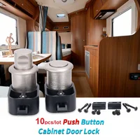 10pcs Push Button Cabinet Door Locks Latch Knob Drawer Cupboard RV Caravan Camper Trailer Boat Hardware Parts