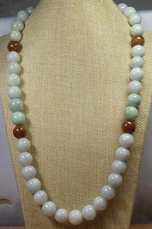 

Certified Fine Jewelry Necklaces 3 Color 100% Natural A JADE Jadeite beads Necklace Necklace 23 inches