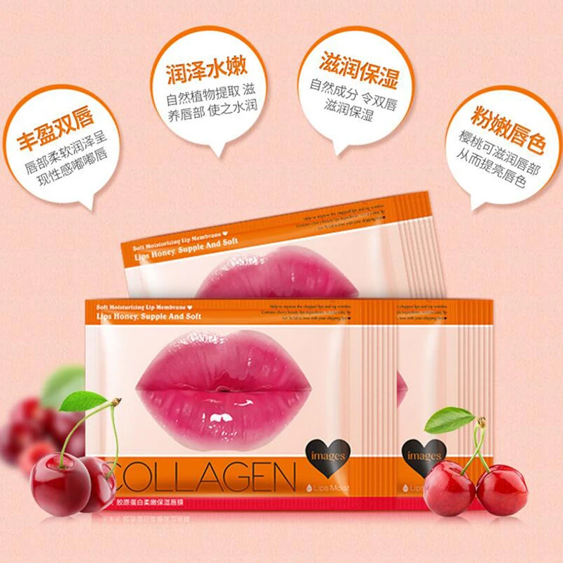

IMAGES Skin Care Crystal Collagen Lip Mask Moisture Essence Lip Care Pads Anti Ageing Wrinkle Patch Pad Gel For Makeup