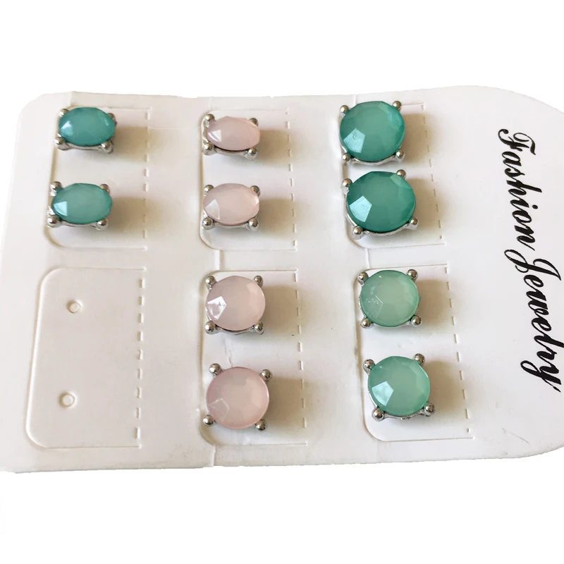 Vintage Geometric Stud Earrings Set For Women Girls 2019 Fashion Bead Stone Flower Small Boucle d'oreille Femme Gifts | Украшения и