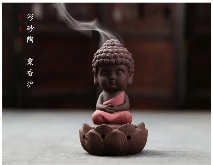 Керамическая статуя Будды благовония горелка сандаловое дерево Декор для дома