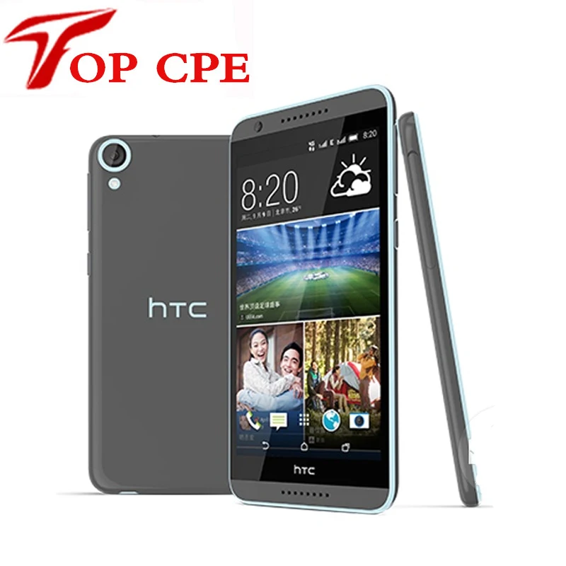 htc Desire 820 с одной sim-картой/мобильный телефон с двумя sim-картами, четыре ядра, 5,5 дюймов, Qualcomm, Android 4,4, 13 МП ram, 2 Гб rom, 16 ГБ, отремонтированный