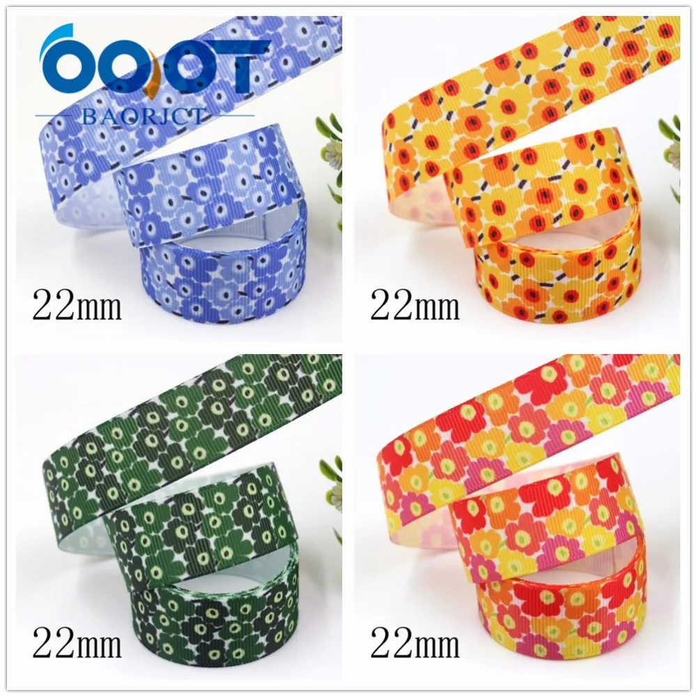 OOOT BAORJCT I-19321-662 22 мм 10 ярдов Цветок термотрансферные печатные корсажные ленты, лук кепки DIY аксессуары украшения