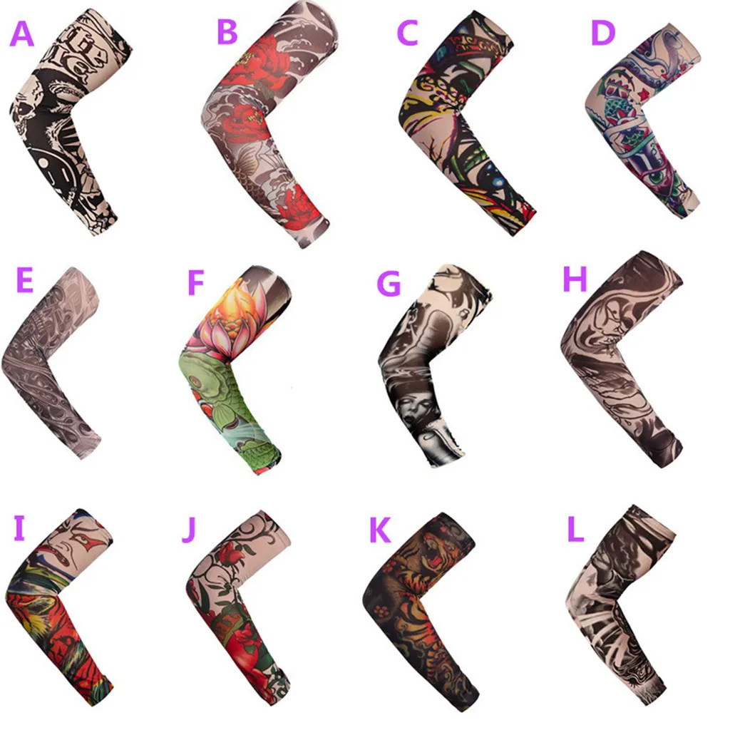 Нейлоновые эластичные временные тату рукава дизайн боди рука чулки крутой