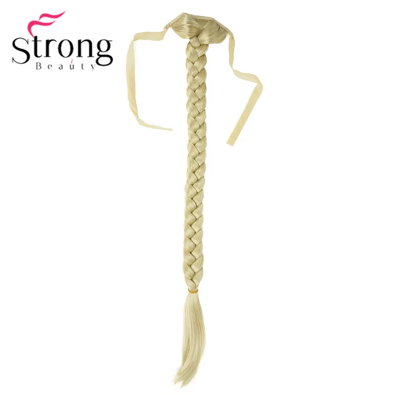 StrongBeauty, блонд, длинный рыбий хвост, коса, конский хвост, наращивание, синтетический зажим, шиньон, цвет на выбор