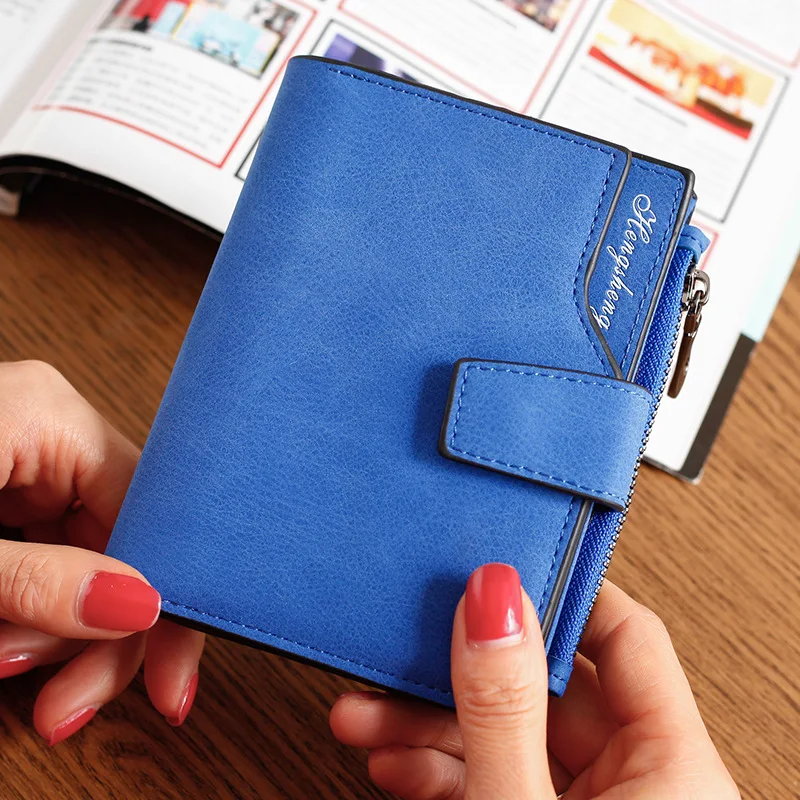 Женский кошелек на кнопках женский короткий клатч леди Walet молния стиль Portomonee RFID