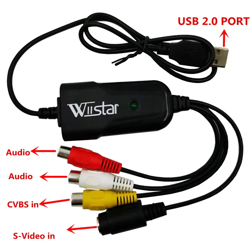 USB адаптер для захвата видео ТВ DVD VHS Captura de v deo аудио AV карта компьютера/CC TV камеры 2