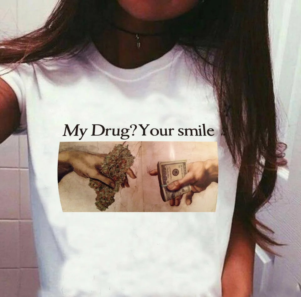 Queen XSX 1 шт. ручная футболка Бога создание Adam Drug Deal My Your Smile унисекс Meme