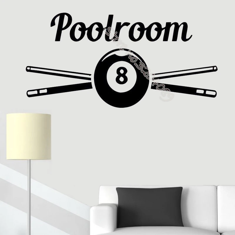 Poolroom бильярдные Wall Стикеры игрок в снукер Съемная наклейка плакат таблице мяч