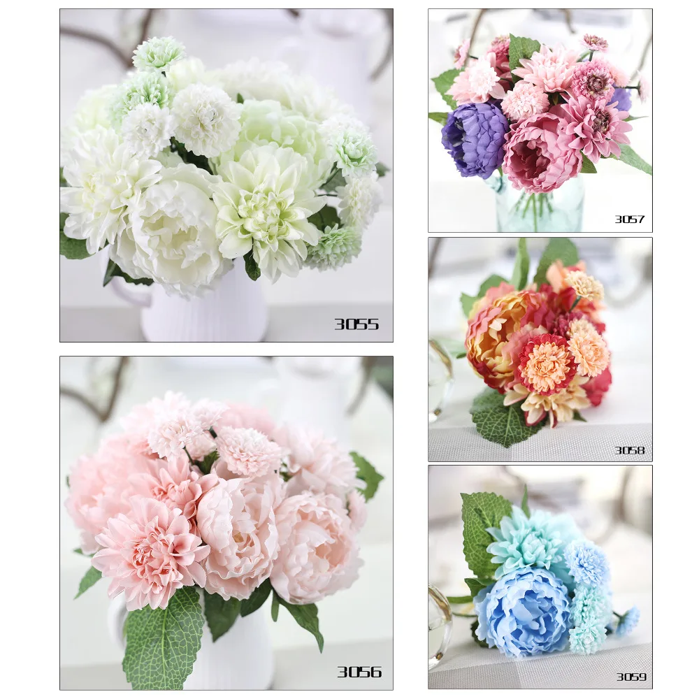 Декор для дома свадебное украшение DIY 5 видов искусственных пионов Георгин Дейзи