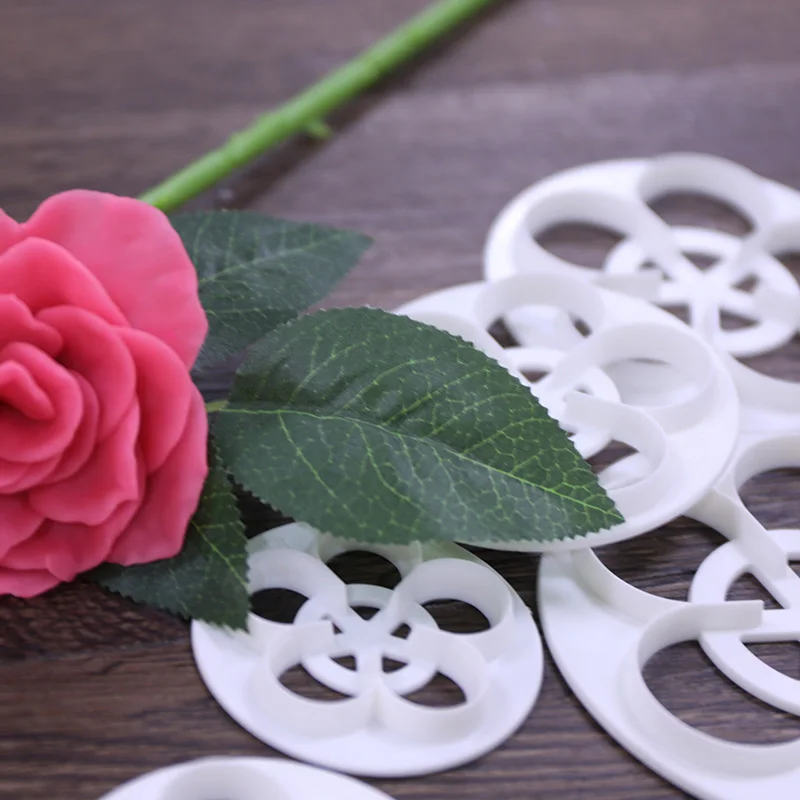 Форма для торта и печенья 6 шт. резак лепестков розы DIY Инструменты кухни помадка 9