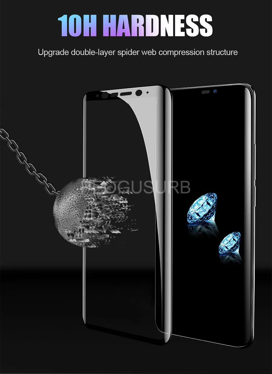 20D 3D изогнутый край Полное покрытие протектор экрана закаленное стекло для samsung Galaxy Note 8 9 S7 Edge S8 S9 Plus S10E S10 Plus
