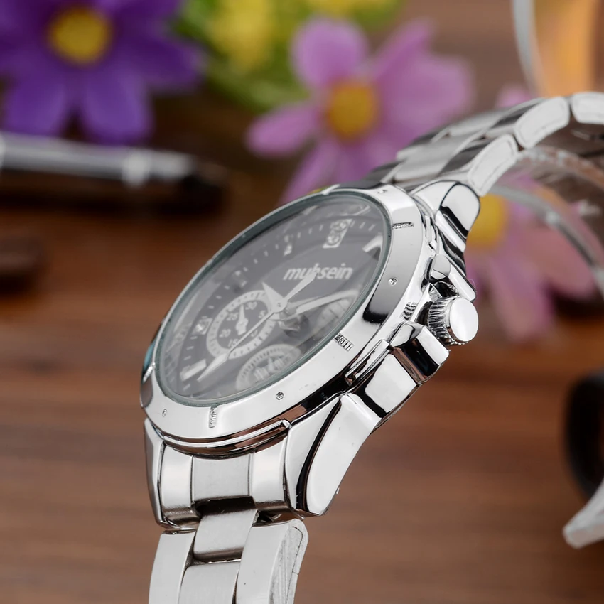 2018 Muhsein простые кварцевые часы из нержавеющей стали водонепроницаемые Модные
