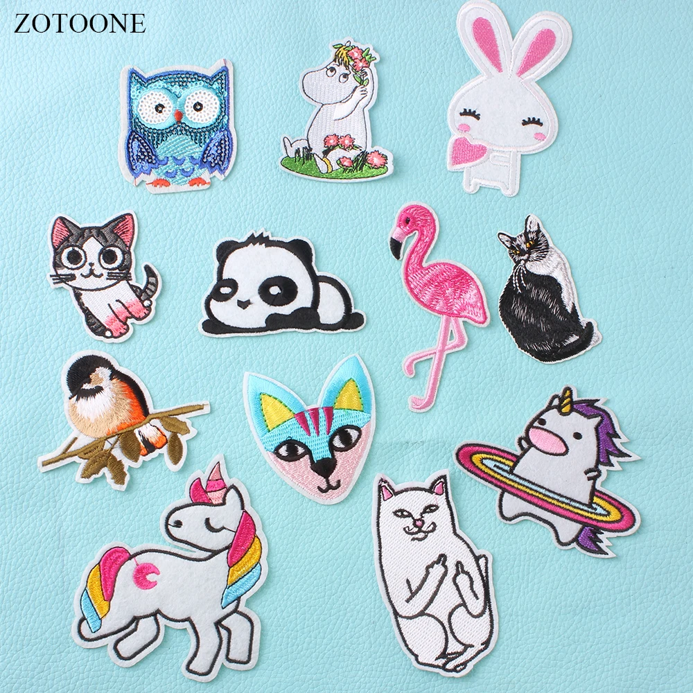 ZOTOONE 12 шт Единорог Красочные мультфильм заплатки в виде животных для одежды