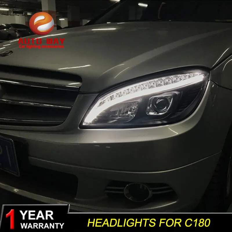Автомобильный Стильный чехол для фары Benz W204 C180 2007-2011, светодиодный фонарь W204 C180, фары DRL Bi-Xenon HID