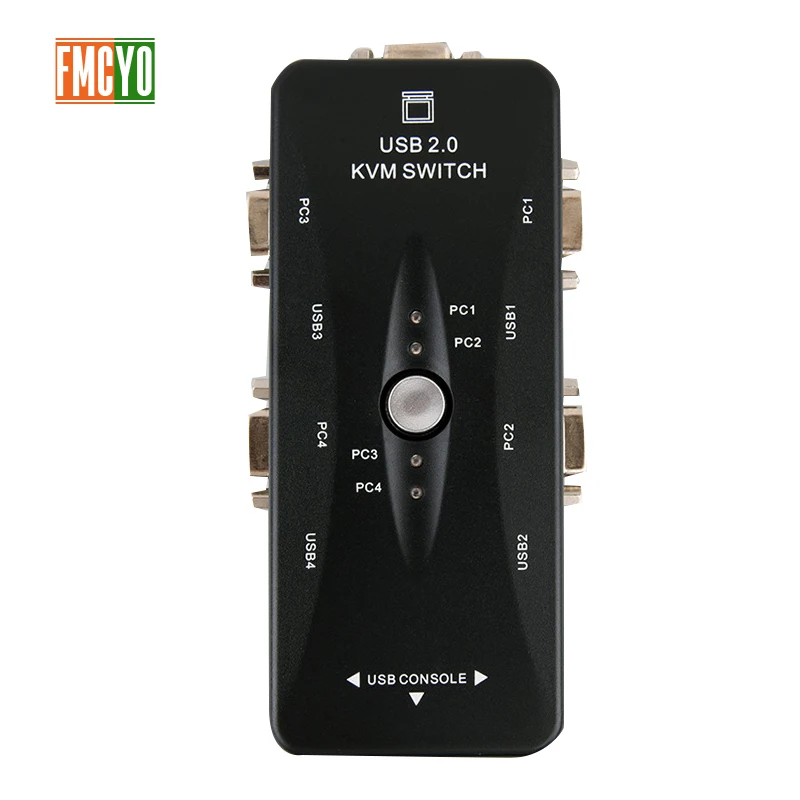 FMCYO VGA KVM переключатель 1080P Разрешение USB 2 0 коммутатор 1 порт шт. Обмен 4 устройства