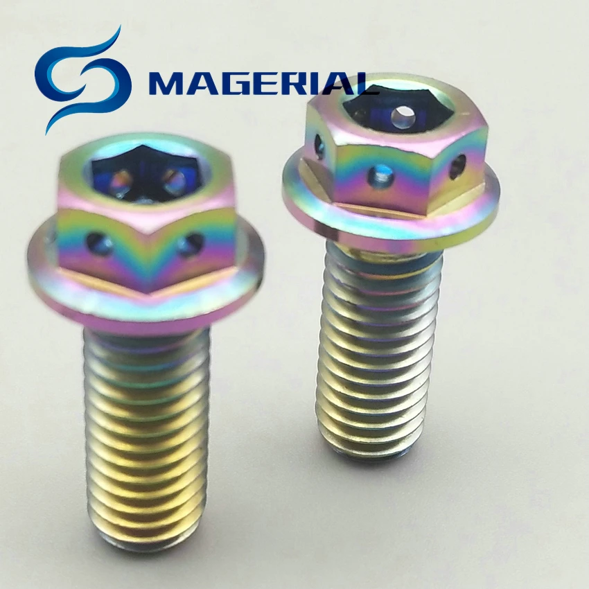 Титановые болты M6 M8x15mm 55mm DIY MTBHollow Фланцевая головка внешняя Шестигранная