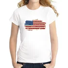 Футболка BLWHSA женская с флагом США, хлопок, короткая рубашка в стиле ностальгии, флаг США