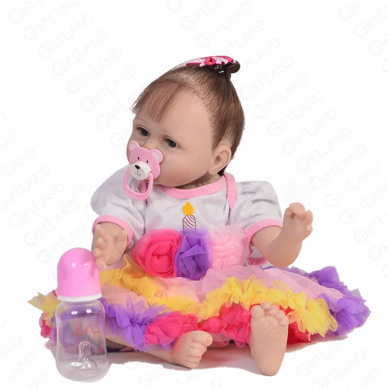 Reborn Baby Doll Bb мини кукла для малышей с радужной юбкой маленькая девочка большими