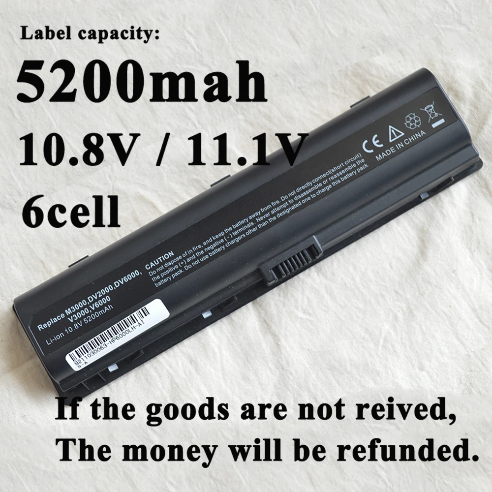 10.8v Laptop Battery for HP Pavilion DV6000 DV2000 DV6700 DV6100 DV6500 DV2700 Presario C700 A900 V3000 411463-141 G6010EG | Компьютеры и