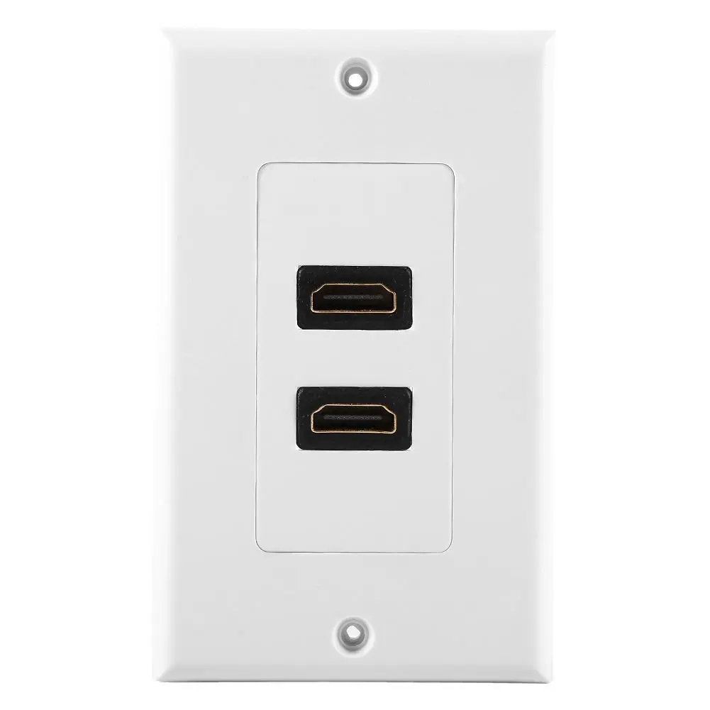 New Style HDMI 2-Ports Wall Face Plate Panel Outlet 1080p Cover Coupler Socket HOT Electrical White | Обустройство дома