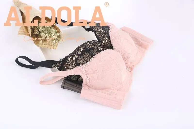 Aldola плюс Размеры Push Up бюстгальтеры Sexy Полный охвата кружева цветок регулируемые