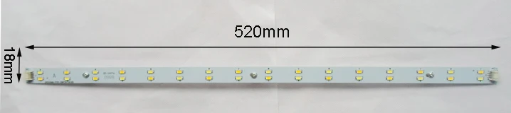 Светодиодный алюминиевый профиль с жесткими полосками 16 Вт 24 32 520 мм двухцветный