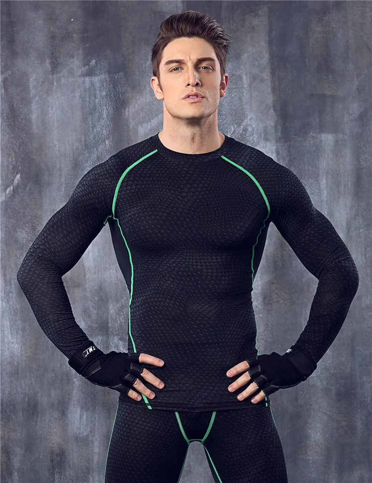 Мужская рубашка компрессионные колготки для фитнеса с длинным рукавом|tight shirt|shirt