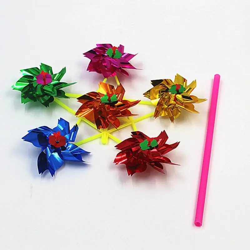 6 колеса красочные пластиковые блестки ветряная мельница вихрегиг ветер Спиннер