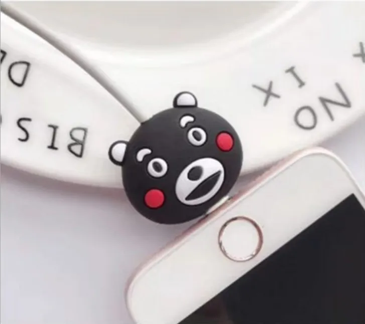 Мультфильм Защита для usb-кабеля мягкий силиконовый держатель кабеля рукав для iPhone samsung кабель шнур протектор зарядное устройство