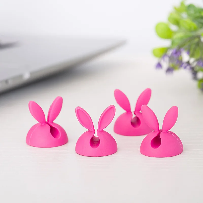 

50PCS/lot Rabbit ears fixed line clamp Cable Wire Organizer Cable Clip Tidy USB Charger Cord Holder Free shipping